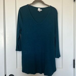 Large honeyme Heathered Teal Top